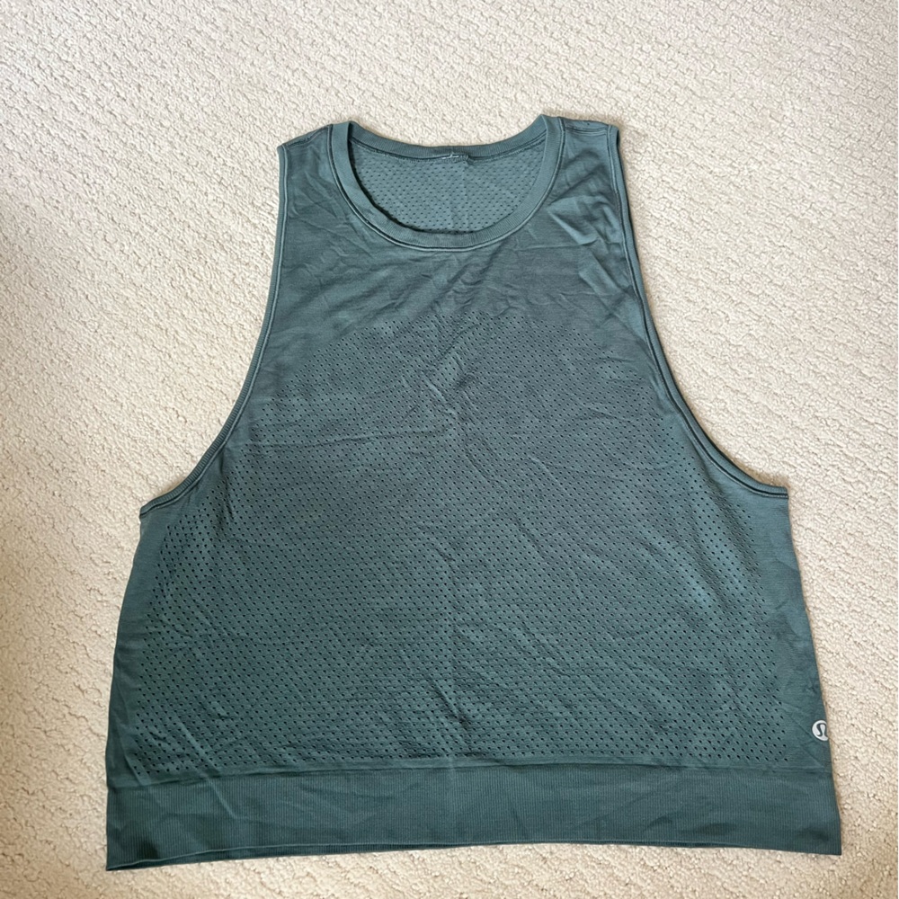 lululemon athletica Green Mesh Tank Top